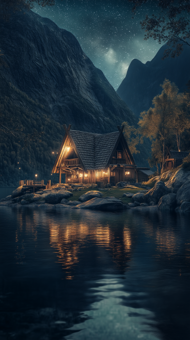 Nordic Scenery at Night