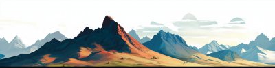 Asymmetrical Mountain Landscape