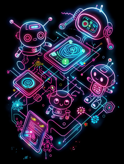 Futuristic Neon Chibi Design