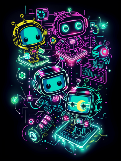 Futuristic Neon Chibi Design