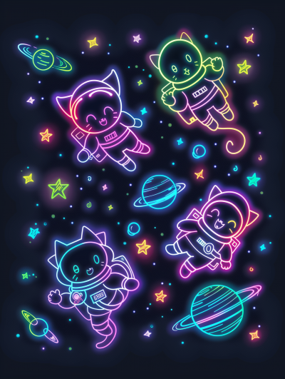 Neon Chibi Characters