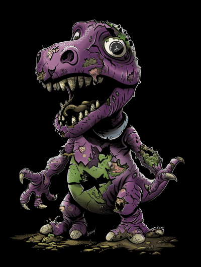 Zombified Barney the Dinosaur