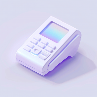 Iridescent Credit Card Reader 3D Icon