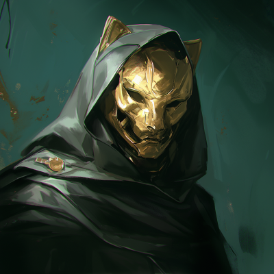 Golden Wolf Mask Portrait