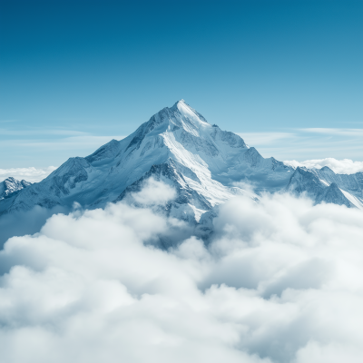 Majestic Mountain Peak Above the Clouds