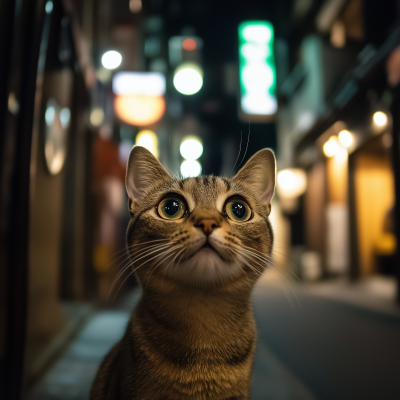 Cute samurai cat in Tokyo