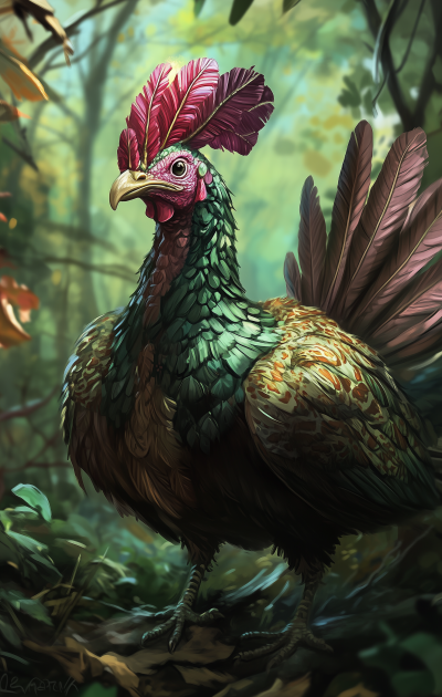 Fae Themed Turkey Bird Fantasy Setting Artwork