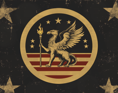 Americana Fantasy Nation Flag with Griffin