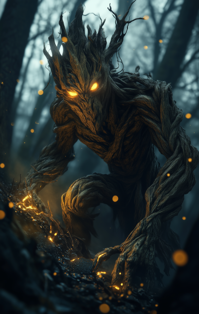 Cinder Oak Fey Treant Creature in Dark Forest