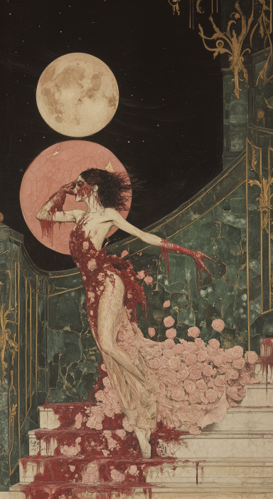 Salome illustration inspired by Franz von Stuck and Raqib Shaw