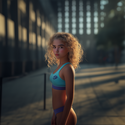 Futuristic 2050 Blonde Curly Hair