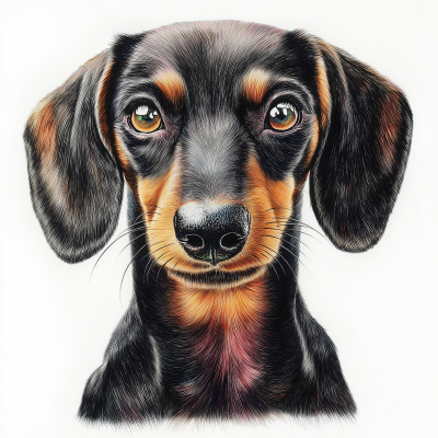 Dachshund on White Background