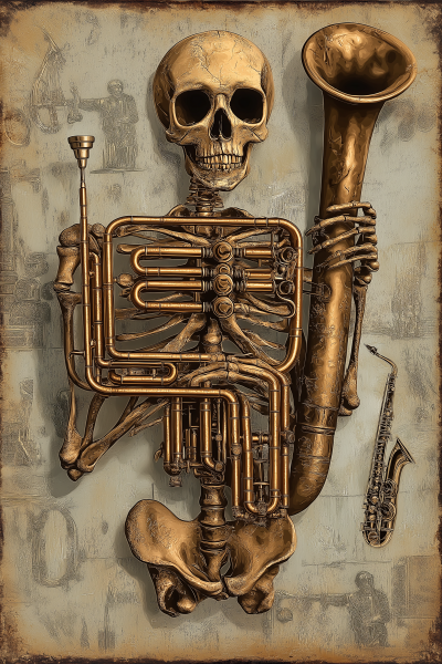 Music Skeleton Poster