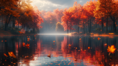 Tranquil Autumn Lake Reflection