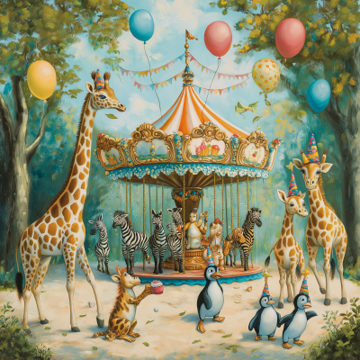 Whimsical Birthday Zoo in Backyard