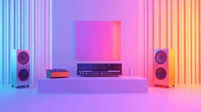 Minimalist Room with Audio Equipment