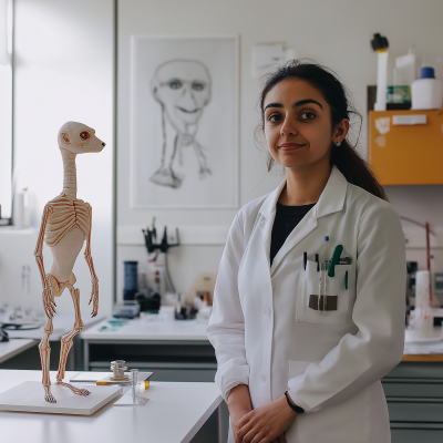 Chemist in Laboratory with Meerkat Models