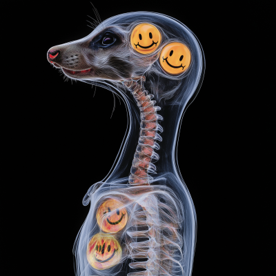 MRT Scan of Meerkat with Emojis