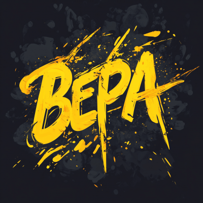 Yellow Lettering on Dark Background