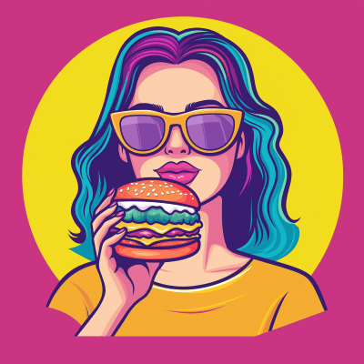 Bright and Fun Burger Icon Image