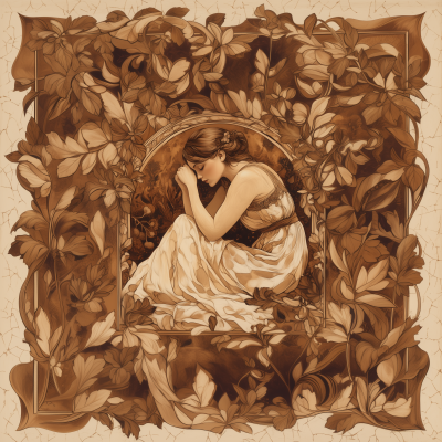 Art Nouveau Sepia Background