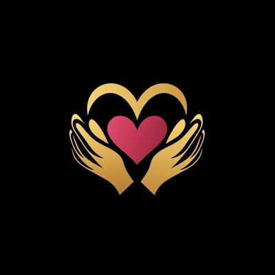 Minimalist logo with intertwined hands or hearts