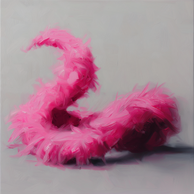 Pink Feather Boa Oil Painting