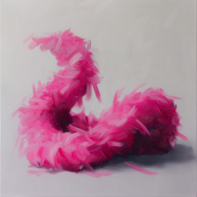 Pink Feather Boa Oil Painting