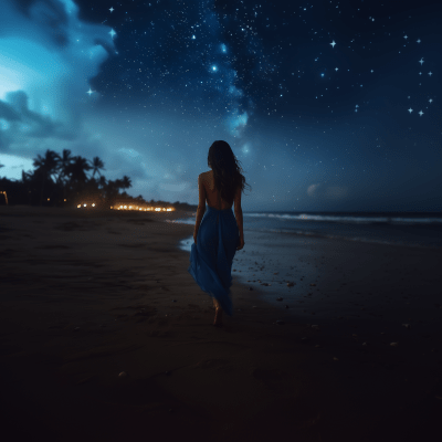 Nighttime Beach Stroll