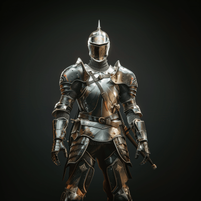 Futuristic Retro Knight in Full Armour