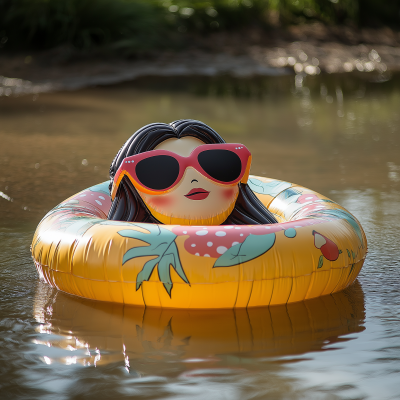 Inflatable Women with Sunglasses