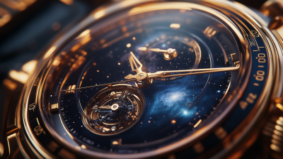 Luxury Watch with Galaxy Close Up