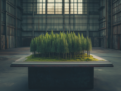 Miniature Model Railway in Concrete Hall