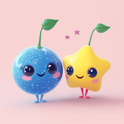 Cute Planet and Star Characters