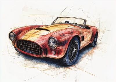 Modern Car Concept Art with Vintage Marks