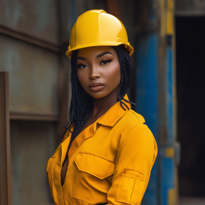 Black African women in construction uniform