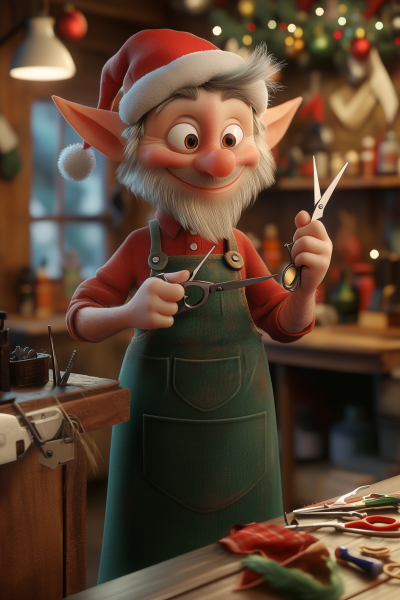 Elf Barber at the North Pole