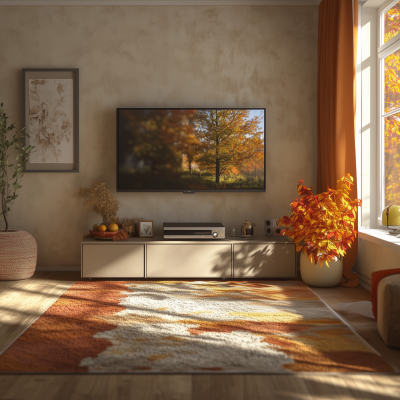 Autumn Living Room with TV