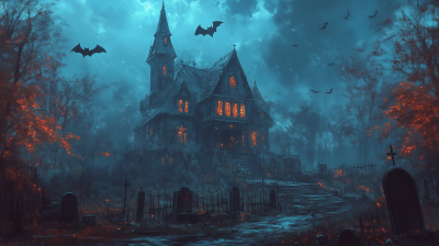 Haunted Halloween Night Painting