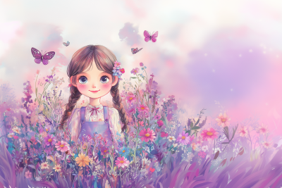 Dreamy Girlish Doll Illustration