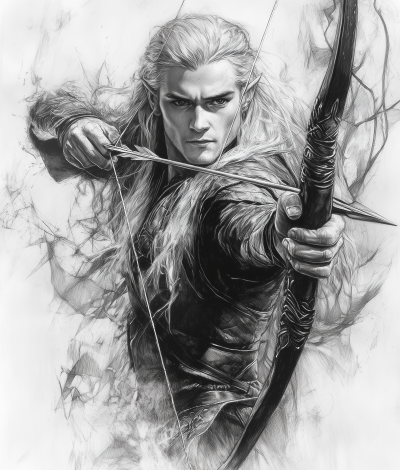 Hyper Detailed Full Body Pose of an Elven Archer