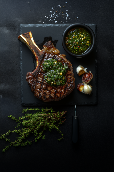 Seared Ribeye Steak with Chimichurri Sauce