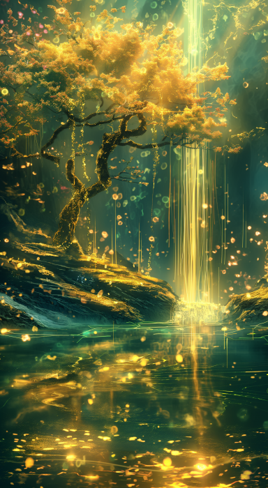 Dreamy Golden Money Landscape