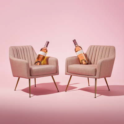 Wine Bottles on Armchairs