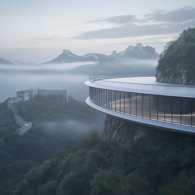 Misty Great Wall of China