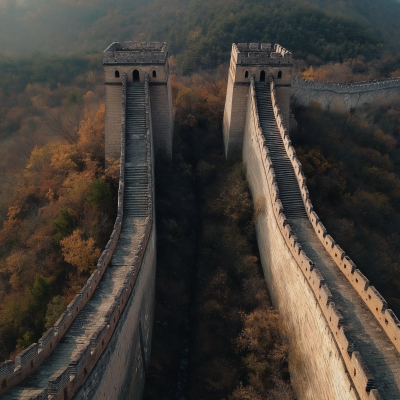 Side by side Great Wall of Chinas