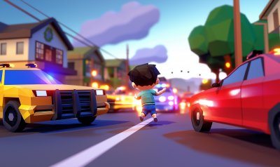 Low Poly Video Game Style Cityscape