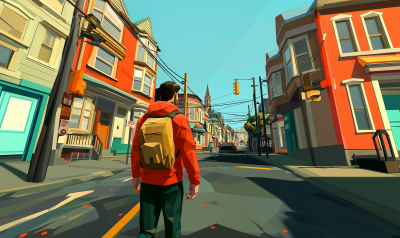 Simplified Low Poly Open World City