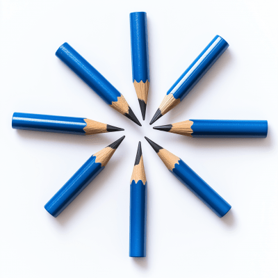 Blue Pencils Circle