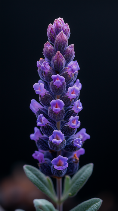 Lavender on Black Background